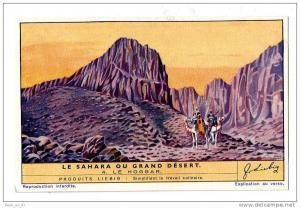 {69605} Chromo / Image Liebig   Le Sahara ou grand désert   n° 4 ; Le Hoggar . TBE