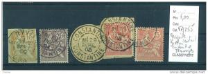 France Type Mouchon oblitérés  Geryville ( entier ) , Constantine, Jemmapes , Guelma Algérie