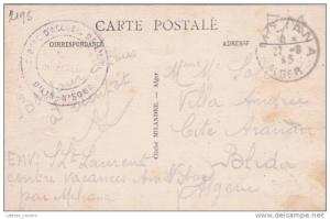 1945 ALGERIE cachet  CENTRE D´ACCUEIL DE L´AIR D´AIN-N´SOUR   sur CP obl MILIANA ALGER > Blida