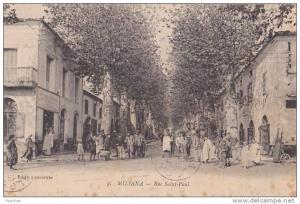 Miliana.- (Algérie) Rue Saint Paul - (belle animation)