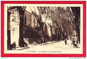 E-Algerie-205P93  MILIANA, la mairie et la rue Saint Paul, animation, BE