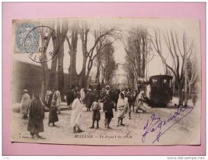 CPA - Algérie - Miliana - Le départ du train 1907