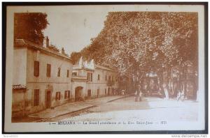 CPA SEPIA - MILIANA LA SOUS INTENDANCE ET LA RUE SAINT JEAN