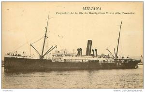 ALGERIE.MILIANA.PAQUEBOT DE LA Cie DE NAVIGATION MIXTE (Cie TOUACHE)