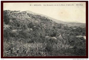 Cpa  Algérie Miliana  les remparts vus de la route d' Affreville   RAM7