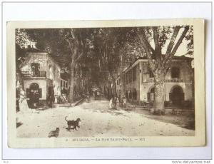 CPA Algerie - MILIANA - La rue Saint Paul -animation