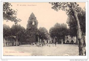 cpa ALGERIE-MILIANA-Place carnot (café Lyonnais)