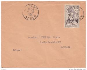 ALGERIE  BUREAU DE MILIANA 1954 CACHET D´ARRIVEE
