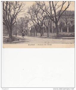 Miliana Avenue des Villas Affranchissement mixte Algéeie Semeuse 5 c et Pasteur 10 c