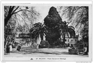 Miliana  Place Carnot, Horloge , voiture, animée