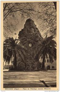 CPA - Miliana - Place de l´Horloge - ancien Minaret