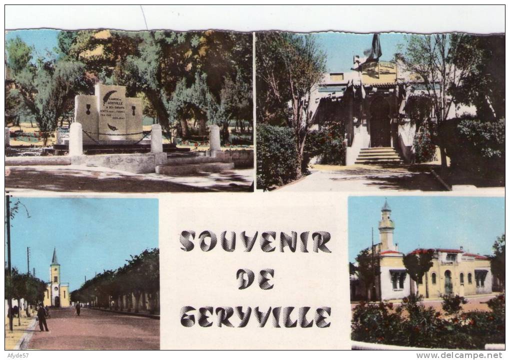 CPA   Souvenir de GERYVILLE (oran)- (algérie)  Multivues (N°6) en 1960.    (7970)