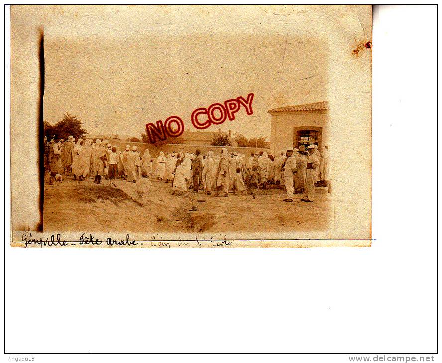 Très rare carte photo Géryville Algérie Fête Arabe Coin de l´école légion étrangère légionnaire