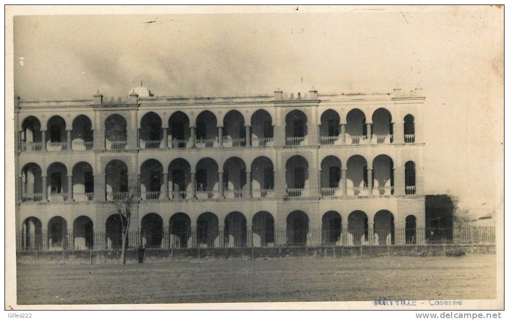 ALGERIE  2 CPA GERYVILLE  caserne   HÖTEL  carte photo  transmise de GERYVILLE a MASCARA