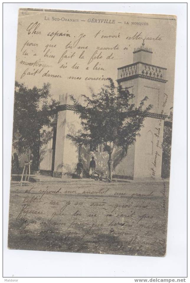 ALGERIE  - GERYVILLE    mosquée Animée  Voir dos 1900  - Excellent