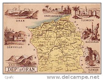 1900 carte géographique département d'Oran -Géryville,Tlemcen,Mazagr an