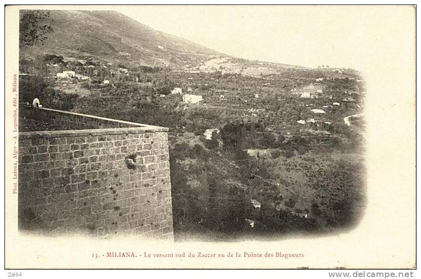 N1067 – CPA – Algérie – Miliana – le versant sud du Zaccar - 1905