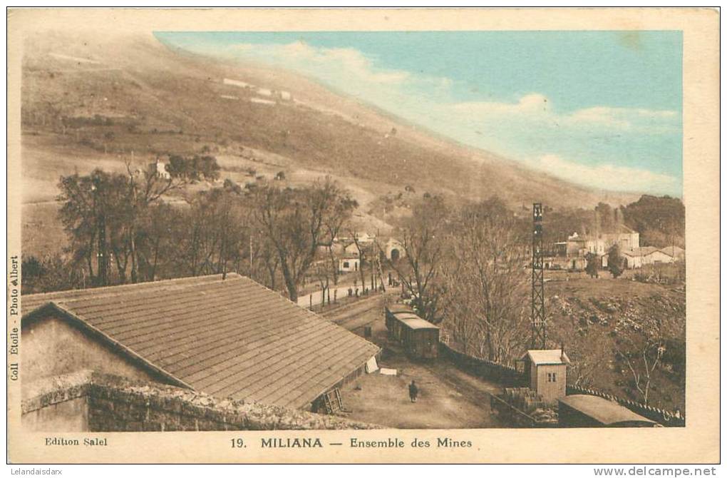 RARE CPA     Miliana  ensemble des mines   (animée)      1430
