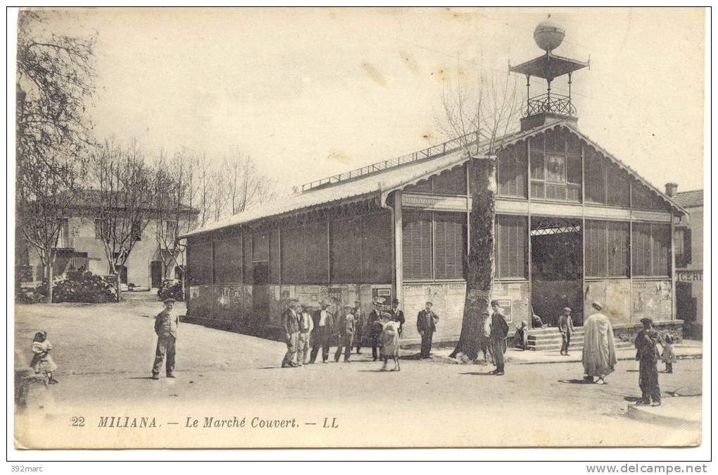MILIANA - Le Marché Couvert - animée - écrite 1920