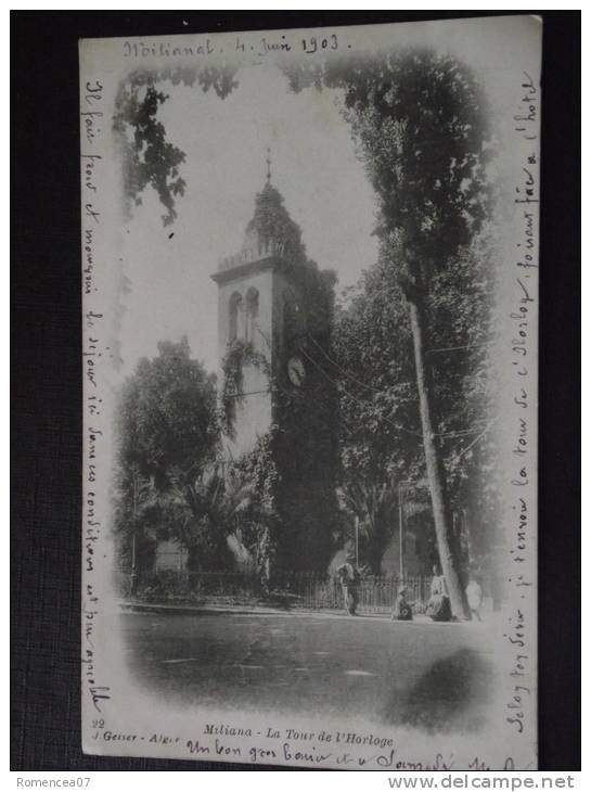 MILIANA (Algérie) - La Tour de l'Horloge - animée - carte 