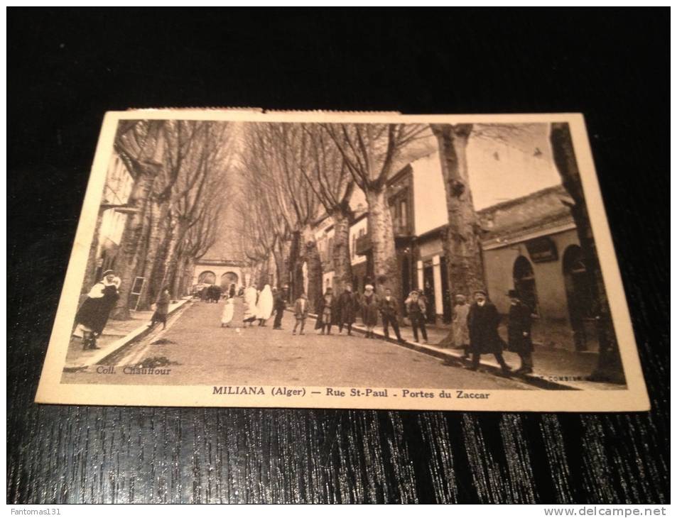 CARTE POSTALE ANCIENNE  MILIANA ALGER RUE ST PAUL   TRES BON ETAT RARE