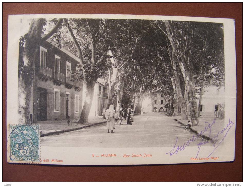 CPA - Algérie - Miliana - Rue St Jean - La sortie de la messe