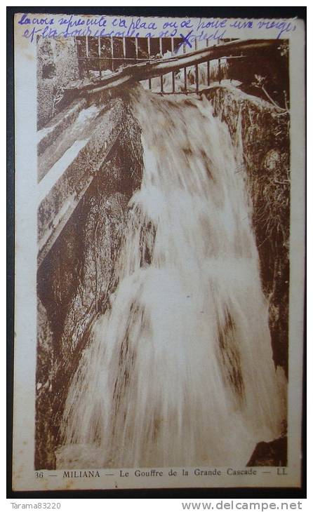 CPA ALGERIE MILIANA LE GOUFFRE DE LA GRANDE CASCADE