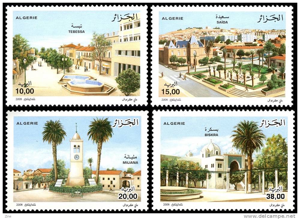 Algeria n° 1512/5 Architecture de maisons (saida, tebessa, miliana, biskra)