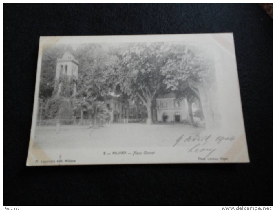 Miliana. Le Café Lyonnais , Place Carnot. ( avant 1904 )