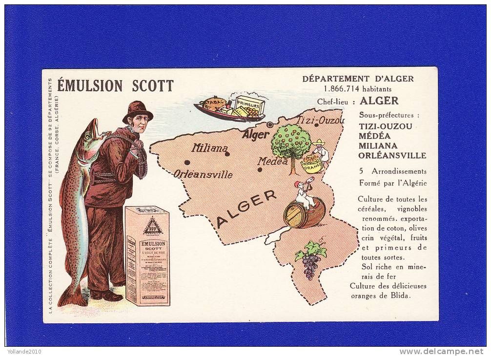 8123)  EMULSION SCOTT  alger tizi ouzou medea miliana orleansville  (ETAT  TRES TRES BON)
