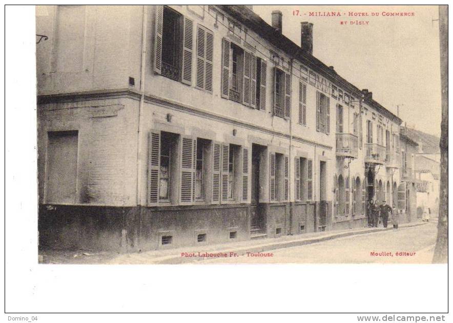 cpa ALGERIE-MILIANA-Hôtel du commerce et d'Isly