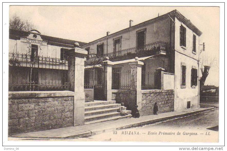 cpa ALGERIE-MILIANA-Ecole primaire supérieur de garçons