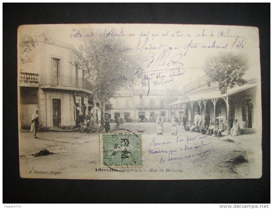 AFFREVILLE - Rue de Miliana  -  (Algérie)  -