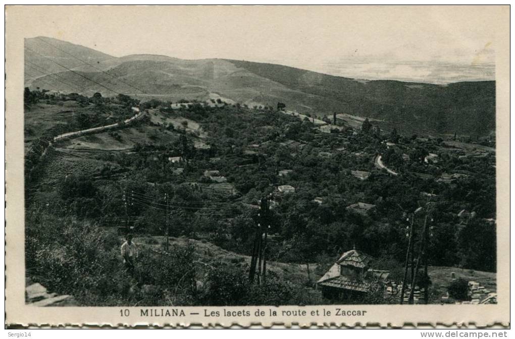 CPSM MILIANA-LES LACETS DE LA ROUTE ET LE ZACCAR