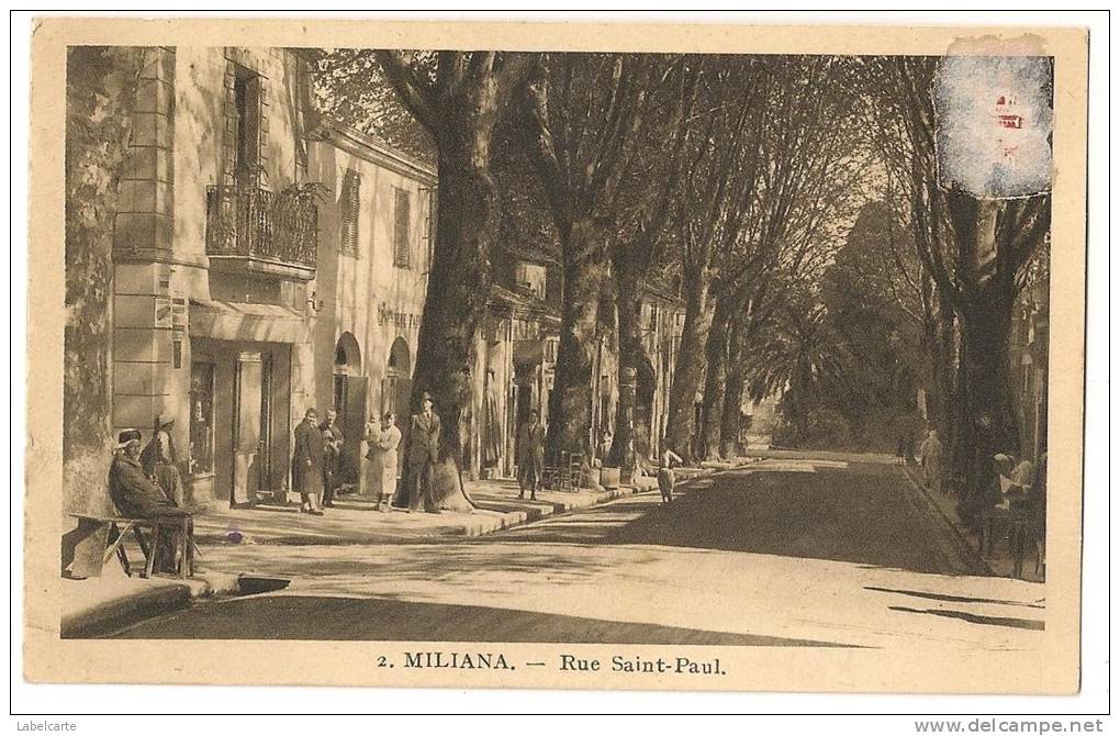 ALGERIE.MILIANA.LA RUE SAINT PAUL.