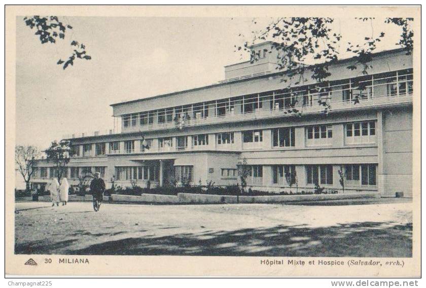 CPA ALGERIE MILIANA Hôpital et Hospice Architecture Art Déco