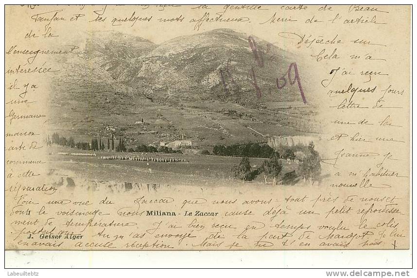 MILIANA - Le Zaccar   PRIX FIXE