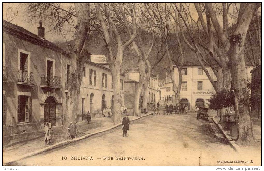 ALGERIE- MILIANA - rue Saint-Jean   (animée)