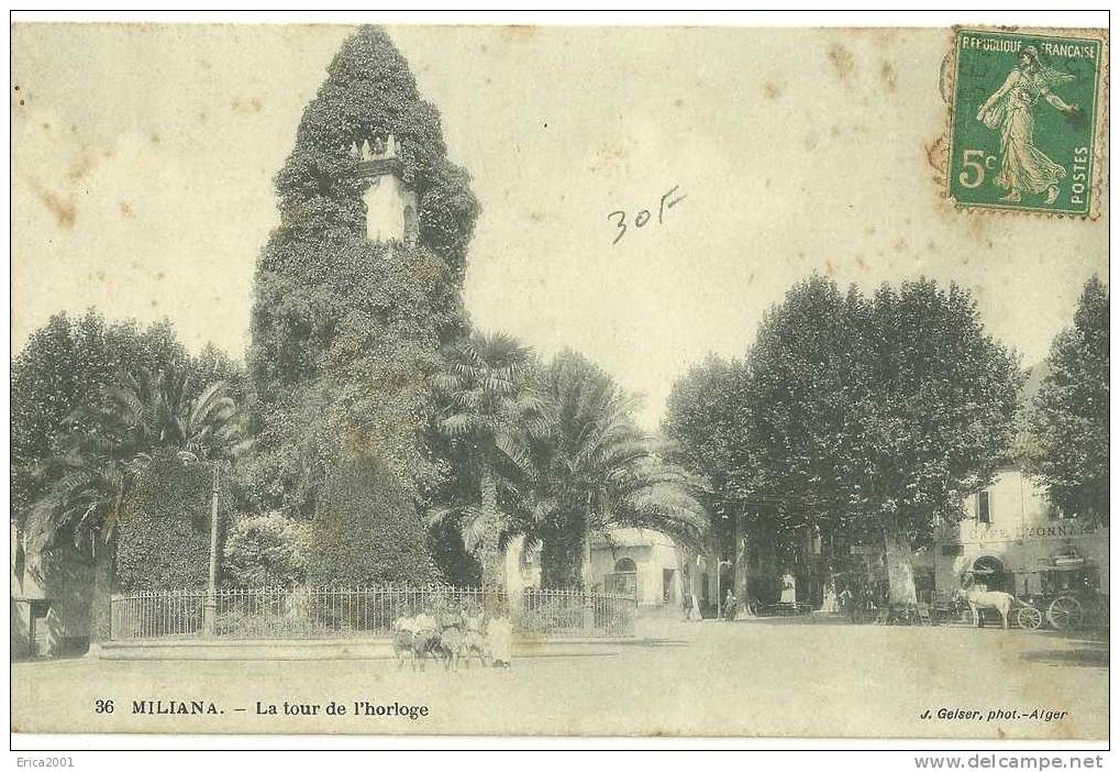 Afrique. Algérie.Villes. Autres villes. Miliana. la tour de l'horloge.