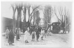 ALGERIE )) MILIANA , Départ du train  J Geiser édit N° 4 / ANIMEE