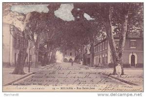 ALGERIE.MILIANA.RUE SAINT JEAN...etat voir scan papier collé haut