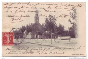 cpa Algerie Affreville l´Eglise et la Place . Khemis miliana
