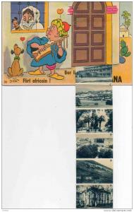 AFRIQUE. ALGERIE. MILIANA. Carte Illustrateur BOZZ. Flirt Africain ! et 10 Vues. Bor li porte ti voir.