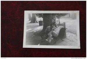 MILIANA   9-10-1950 POPAUL ET JACQUES ANCIENNE  PHOTOGRAPHIE  EN ALGERIE EX COLONIE  FRANCAISE