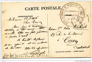 MARCOPHILIE - CARTE POSTALE - CACHET  DEPOT SECONDAIRE DE PRISONNIERS DE GUERRE DE MILIANA