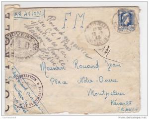 Enveloppe affr 1,50F Marianne d´Alger depuis Djidjelli Constantine 12-2-1945 - C.L.I Maison Carrée - censures ALD