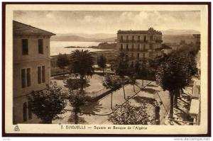 cpa  Algérie  Djidjelli  Square et banque de l' Algérie    FRVA5