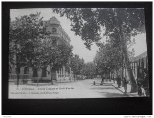 Djidjelli  - Avenue Cadaigne et Crédit Foncier, circulée, dos vert, image verso