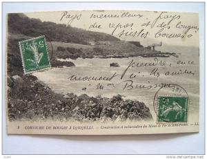 cpa, très belle carte, Corniche de Bougie à Djidjelli, construction et embarcadère des mines de fer de Beni Felkai