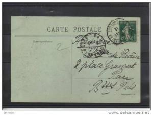 CARTE POSTAL 35 ROUTE DE BOUGIE A DJIDJELLI BAIE DAR EL OUED  5 C SEMEUSE CAHET PAQUEBOT  SAINT CHARLES LE 11/11/1912